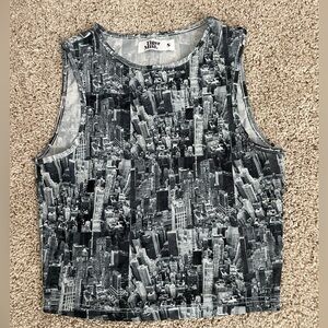 TIGER MIST Women's Black & Gray Sex Graphic City Crop-top Mesh Size Small 🍸